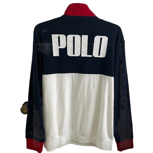 NWOT POLO Ralph Lauren Interlock Track 1/4 Zip Men's Pullover Spellout Color XL - Picture 1 of 10
